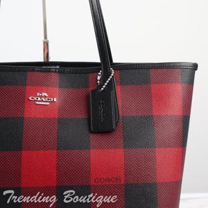 Coach | Bags | Nwt Coach City Tote With Buffalo Plaid Print In ...